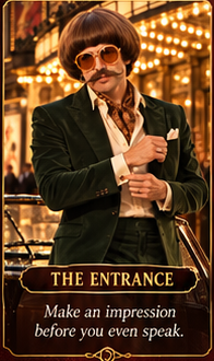 Monty, the entrance, in green velvet