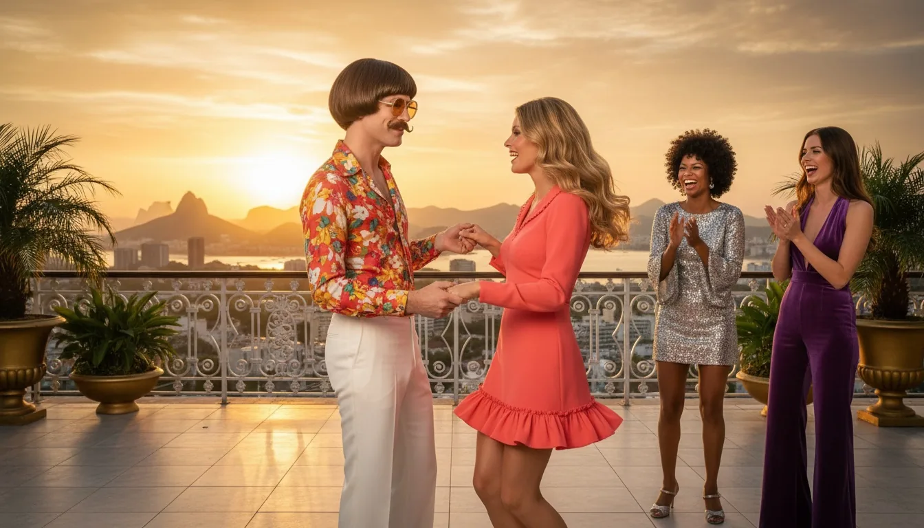 Monty relaxing with friends in the illustration for How to Recover From an Embarrassing Dating Moment Without Making It Worse