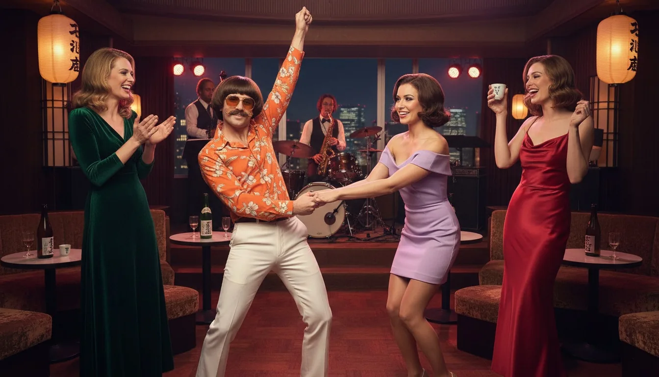 Monty relaxing with friends in the illustration for How to Feel Less Intimidated by a Very Attractive Woman