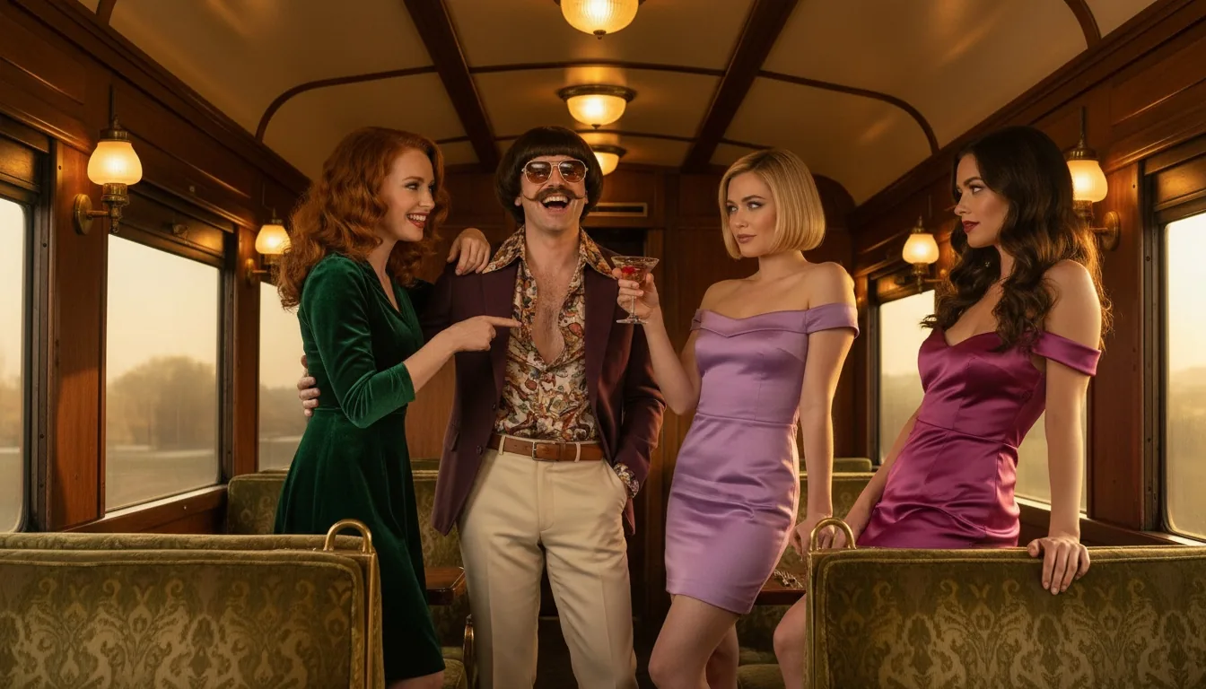 Monty relaxing with friends in the illustration for How to Flirt With Someone You Meet Through Mutual Friends