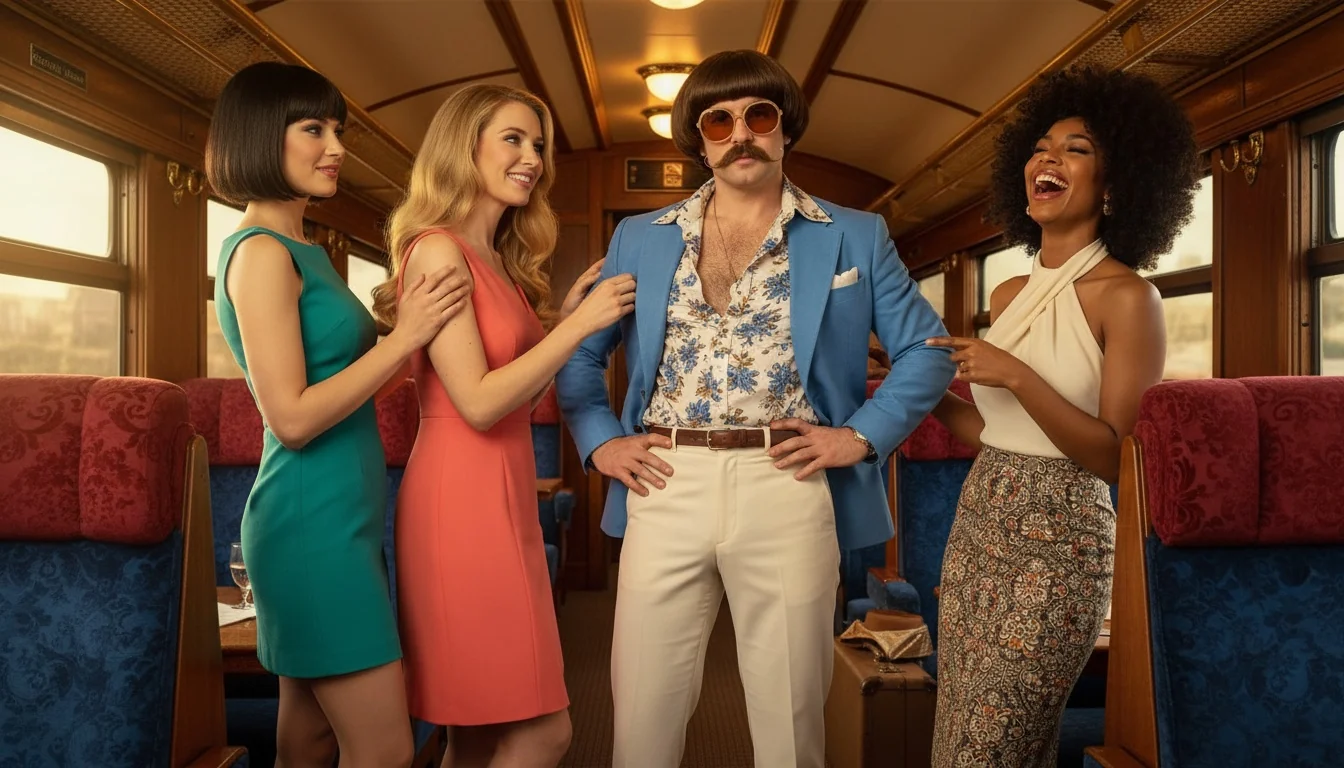 Monty smiling with women at an elegant evening reception